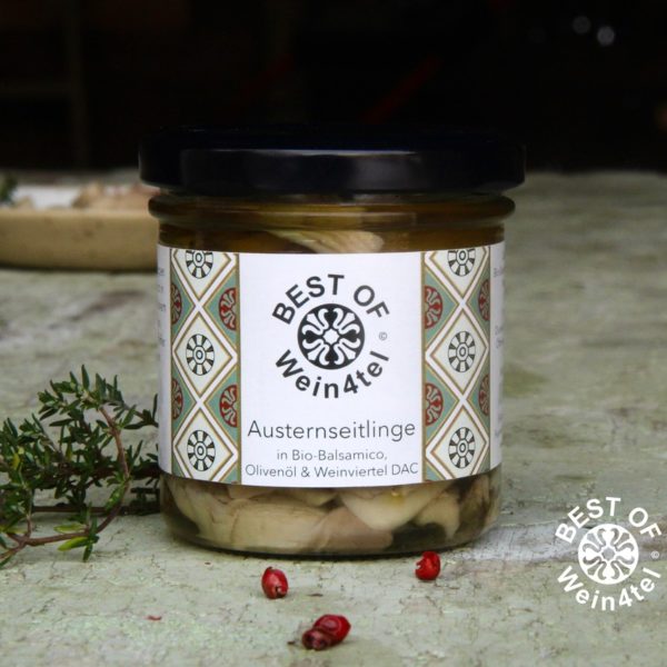 Best Of Weinviertel-Manufaktur: Austernseitlinge eingelegt in Weinviertel DAC, Bio Balsamico und Olivenöl nativ